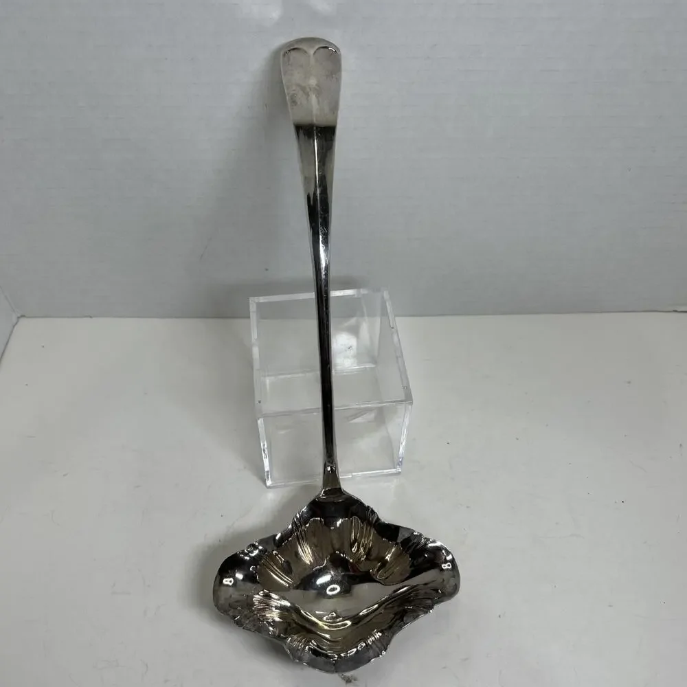 Vtg JB Silver Plate Punch/ Soup Ladle Double Lip 12